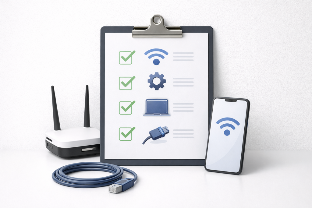 Checklist antes de la instalación de WIFI