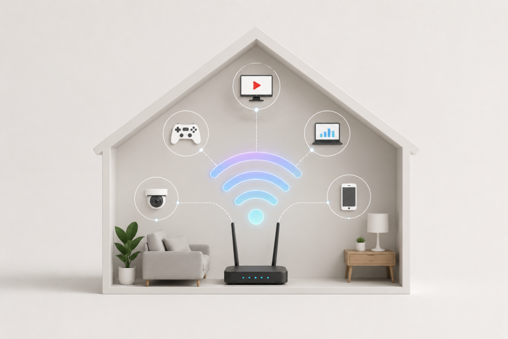 Casa inteligente conectada con Wi‑Fi