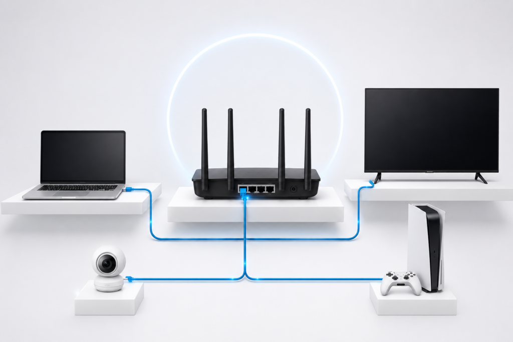 Conexión por cable Ethernet