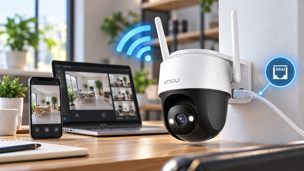 Cámara WiFi IMOU con conexión inalámbrica y opción LAN